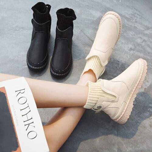 Martin boots women 2020 autumn and winter new 100 short wool womens boots fashion round womens shoes