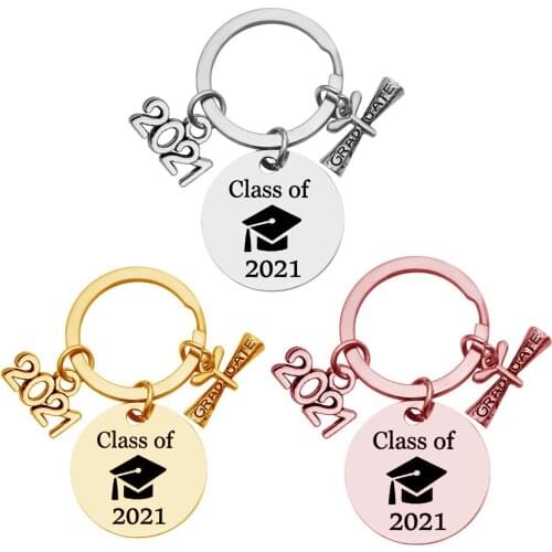 2021 New Class Of Graduation Season Stainless Steel Keychain Plus Scroll Opening Ceremony Gift Gift