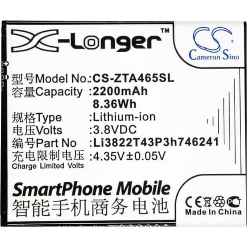 Cameron sino 2200mah battery for TELSTRA 4GX HD for ZTE Blade A465 A475 L4 Pro Li3822T43P3h746241 Li3822T43P4h746241