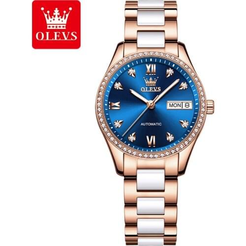 OLEVS Luxury Fashion Women Watches Creative Design Ladies Stainless Steel Quartz Watch Woman Casual Female Clock Женские часы