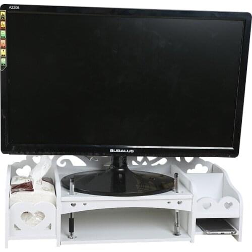 Wooden Office Computer Racks Organizer Neck Protective Laptop Computer Storage Shelves Desktop Sundries Stationery Storage Racks