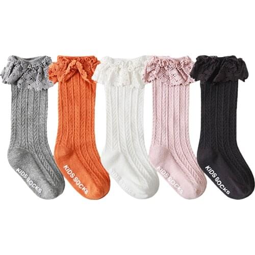 Breathable Toddler Infant Girls Ruffle Socks Socks Solid Lace Princess Baby Newborn Non-Slip Letter Print Lace Socks 0-3T