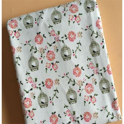 Floral/Bird Printed Cotton Linen Fabric Woven Linen Fabric Home Textiles Sewing Quilting Material For Handmade DIY Home Textile