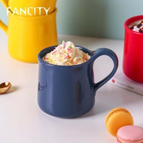 FANCITY Ceramic Mug Nordic ins Large Capacity Water Cup Female Household Couple Drinking Tea Breakfast Coffee Cup
