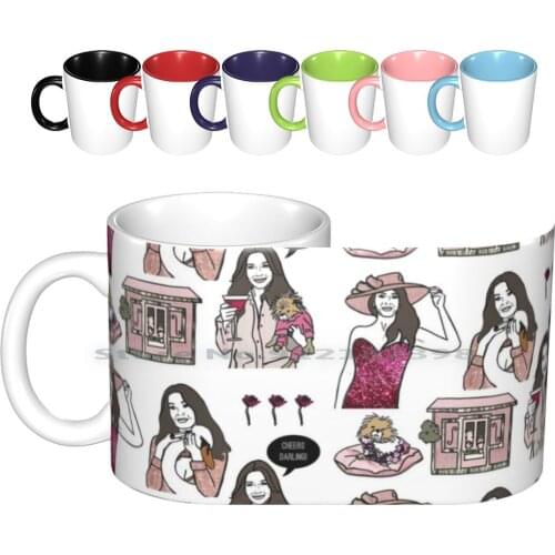 Pretty In Pink Ceramic Mugs Coffee Cups Milk Tea Mug Lisa Vanderpump Real Housewives Beverly Hills Diamonds Rose Pink Pump