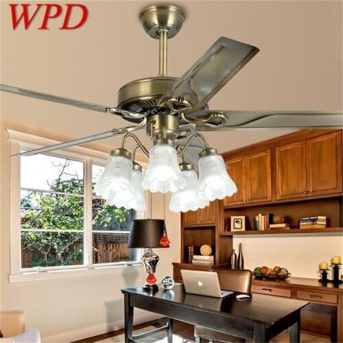WPD Classical Ceiling Fan Light Large 52 Inch Lamp With Remote Control Modern Simple LED For Home Living Room