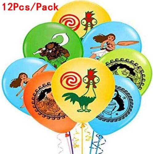 Moana Theme 12inch Latex Balloons Kids Girls Birthday Party Decorations Helium Globos Baby Shower Supplies Childrens Gift