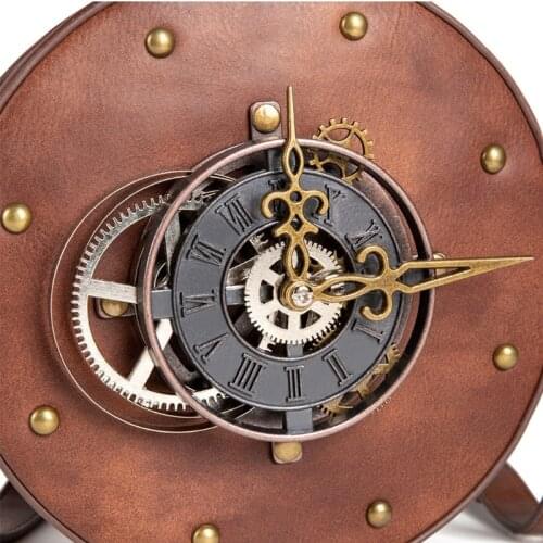 Fashion Steampunk Chain Bag Round Vintage Clock Money Clutch Women Shoulder Bags 20CA