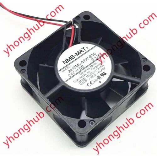 NMB-MAT 2410ML-05W-B50 C28 DC 24V 0.13A 2-wire 60X60X25mm Server Cooling Fan