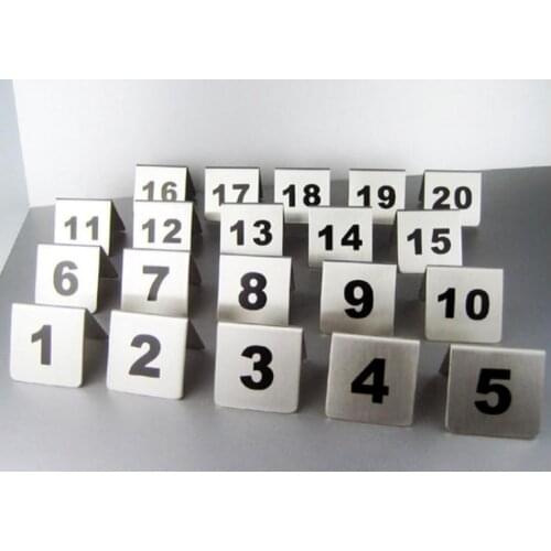 Number 1-100 Stainless Steel Table Numbers Cards 2 Colors Small Table Sign Card Restaurant Hotel Cafe Bar Tools SN550