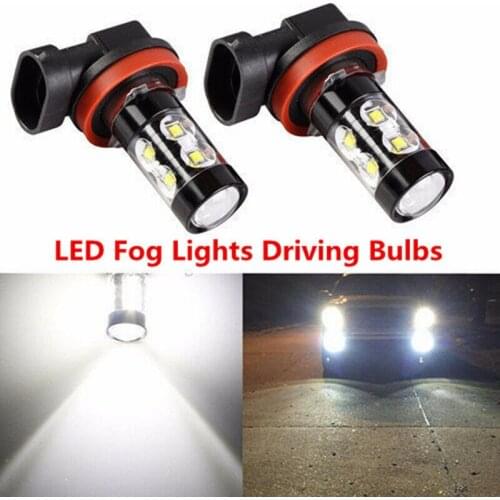 New H8 H10 H11 Led HB4 9006 HB3 9005 Fog Lights Bulb 10SMD 50W 1200LM 6000K White Car Driving Running Lamp H4 H7 H16 LED Light