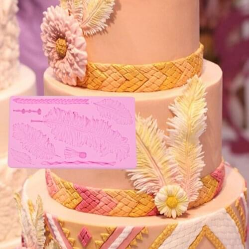 New Size Feather Texture Sugar Cake Mold 19-59