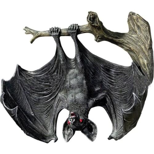 Hanging Bat Garden Statue Resin Animal Figurine Pendant 15x5x17.5cm Sculpture Realistic Halloween Craft Upside Outdoor Ornament