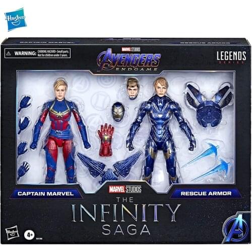 Hasbro Marvel Legends Series 6-Inch Scale Action Figure Toy Captain and Rescue Armor 2-Pack Infinity Saga Character Toy
