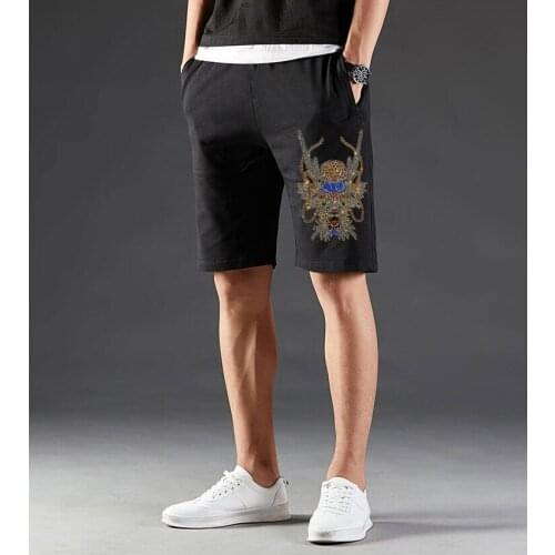 Top Quality cotton trousers Rhinestones Women Men Jogging Pants Hip hop Streetwear Men Hot drill short pants