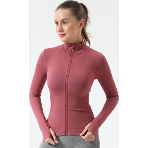 Sports Jacket 2021 Winter Long Sleeve Zipper Cardigan Fitness Casual Hoodie Women Jackets Fitness Tight Seamless Sports Jacket