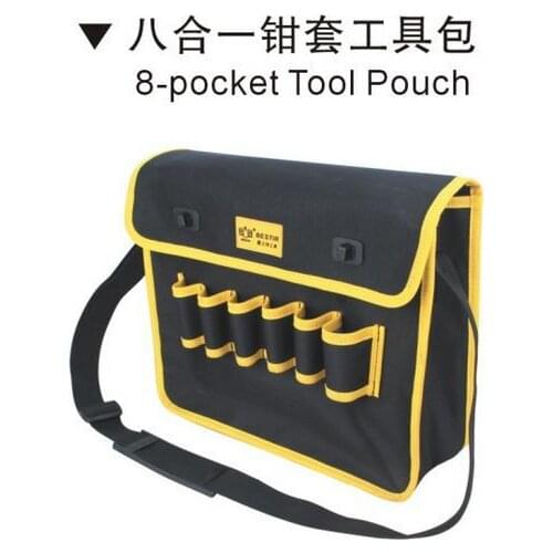 BESTIR Taiwan Made Oxford Complex Material Heavy Duty Multi-Use 8 Pockets Tool Bag With Shoulder Strap NO.05154
