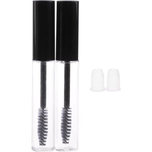 Pack2 7ml Empty Plastic DIY Mascara Tube Eyelash Cream Wand Container Bottles Vials With Brush with Plugs