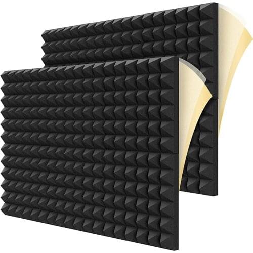 12Pcs Soundproof Foam Panels,2 Inch x 12 Inch x 12 Inch Pyramid Shaped Acoustic Panels for Wall,Studio, Home and Office Retail