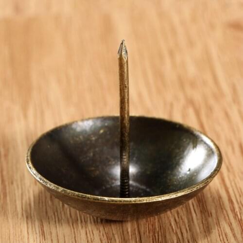 1Pc Antique Brass 4CM Jewelry Wooden Box Furniture Decorative Pushpin Doornail Upholstery Nail Decorative Upholstery Tacks Stud