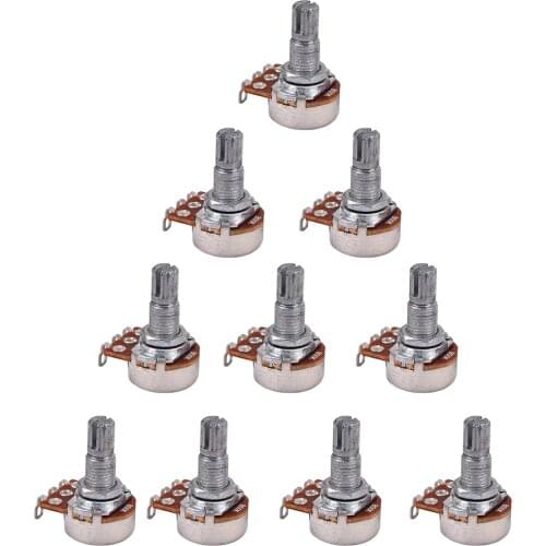 10 pcs 18mm Long Split Shaft Potentiometer Audio Pots for Electric Guitar Bass Parts