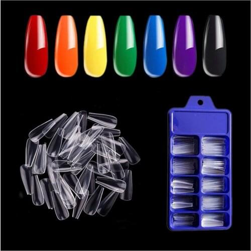 100Pcs Acrylic False Fake Nail Art Fingernail Oval Professional Full Cover Fasle Nail Art Fingernail Full Color Card Polish T025