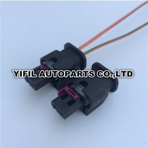 10pcs/lot 2 Pin Tyco Fuel Injector Plug High Pressure Pump Gasbag Automotive Connector With Wire Pigtail For VW AUDI 1-1718643-1
