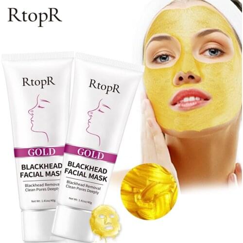 2 pcs Remove Blackhead Gold Nose Mask Face Deep Cleansing Pore Peeling Acne Face Whitening Hydrating Golden mud Skin Care