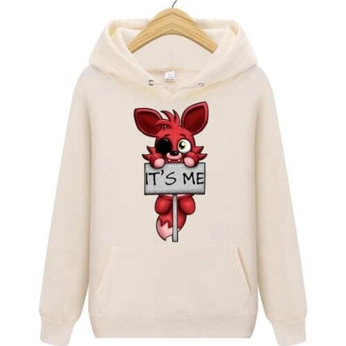 2021 its me Kawaii FNAF Plush Foxy Men Hoodies Sweatshirts Man Children kids Women Clothing Streetwear Boy Hoodie Jacket S-XXXL