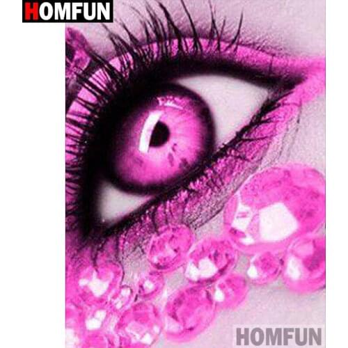 HOMFUN Full Square/Round Drill 5D DIY Diamond Painting "eye" Embroidery Cross Stitch 5D Home Decor A07527