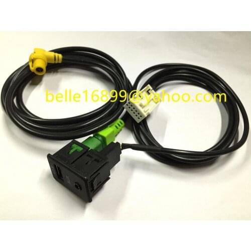 Free shipping 2015 New USB+AUX w/ Switch Plug Audio Cable For VW Volkwagen for Touran for Tiguan RCD510 RCD300