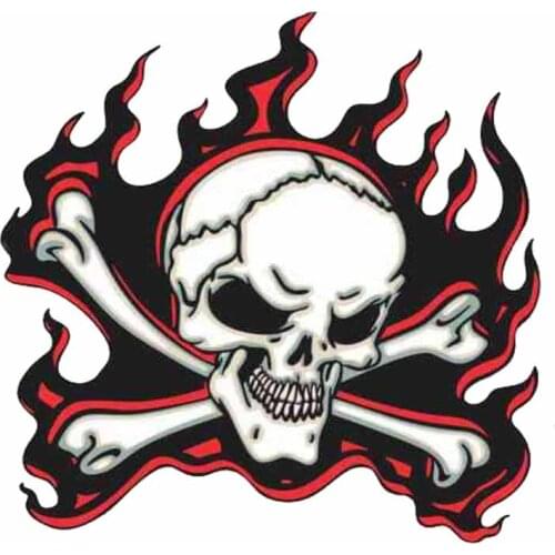Personality Car Sticker RE RED FLAME Skull Personality The Tail of The Car Decal Sunscreen Waterproof PVC 12.7CMX12.6CM