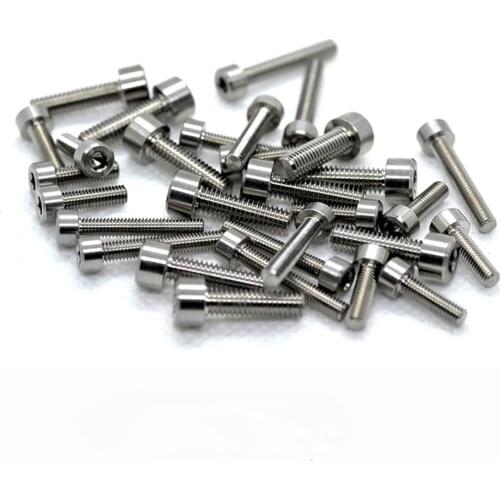 GR5 TC4 Titanium Alloy M3 M4 x 6/8/10/12/14/16/18/20mm Cap Head Screw Bolts Hex Socket For Model Aircraft Car DIY