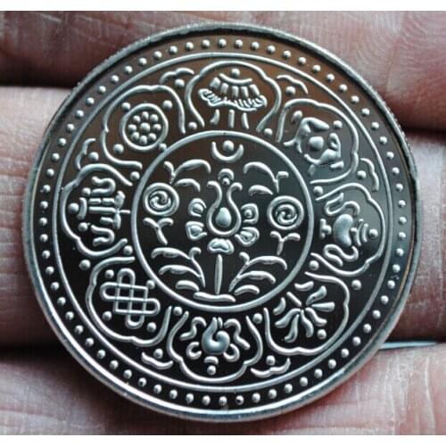 Buddhas Eight Treasures 30mm Silver Plated Coins Collectibles Challenge Coingreat Gift Copy Coins-replica Commemorative Coins