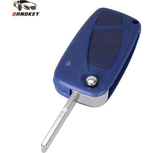 Dandkey Flip Remote 3 Buttons Car Cover Key Shell For FIAT Punto Ducato Stilo Panda Idea Doblo Bravo Keyless Fob Case key shell