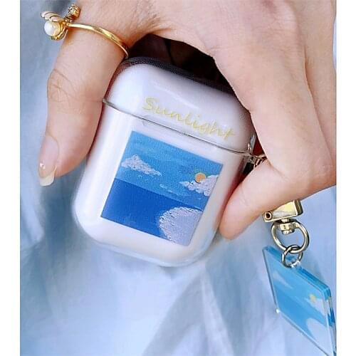 For Airpods Pro 2 1 Case Oil Painting Transparent Cute Bluetooth Headphone Accessories Shockproof Case airpod For Airpods case