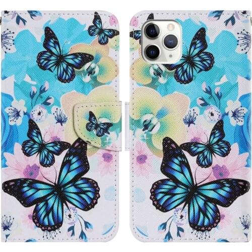 Butterfly Wolf Patterned Phone Shell For Case Redmi 9C 9A 8A 10X 4G Note 9 8T 8 7 Pro Girls Kids Stand Leather Wallet Cover D20F