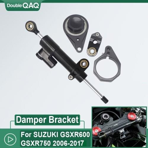 CNC For SUZUKI GSXR600 GSXR750 06-17 Motorcycle Stabilizer Steering Damper Mounting Bracket Support Kit