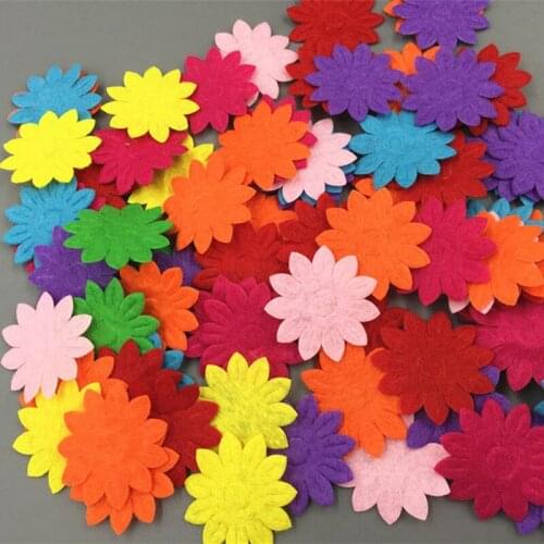 DIY 400pcs Felt Flowers Mixed Colors Appliques Craft Cardmaking decoration 33mm