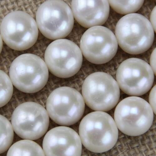 DIY Loose Pearl Jewellery,11mm Large Near Round Freshwater Pearl Loose Beads,15inches One Full Strand