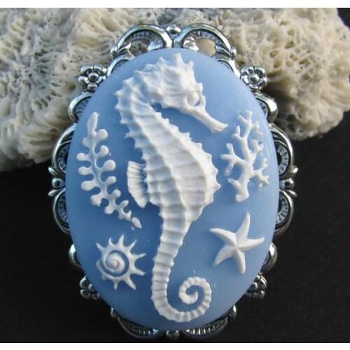 Cake Mold Vintage Cameo Fondant Mold Silicone Hippocampus Sugarcrafts Cake Relief Accessories Moulds Silicone Rubber PRZY 001