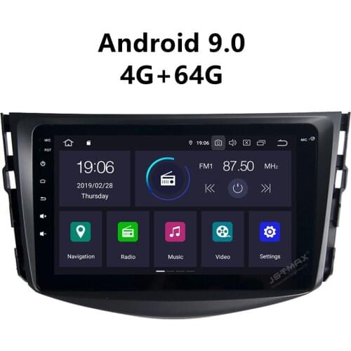 JSTMAX 8'' Android 9.0 4G + 64G ISP Screen Car Radio Stereo Player For Toyota RAV4 2009-2012 GPS Navigation