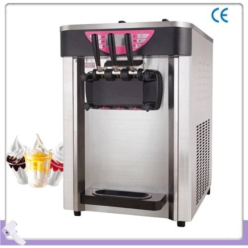 Commercial Desktop Soft Ice Cream Machine 3 Flavors Ice Cream Maker Stainless Steel Ice Cream Machine Vending