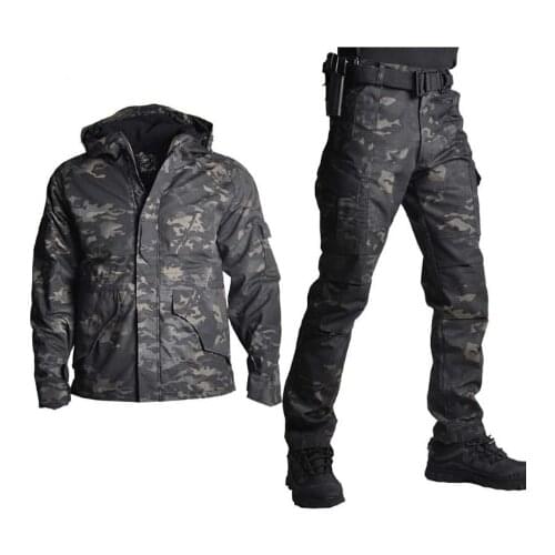 G8 Jacket Set with Pants Camouflage Military Army Tactical Uniform Combat Pants Hunting Clothes Airsoft Hiking Suit Adjustable