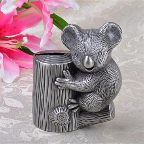 Creative Metal Coin Bank Cartoon Koala Bank Savings Money Box Saving Pot for Kid Boy Girl