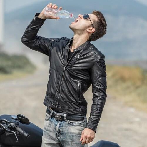 Genuine Leather Jacket Real Sheepskin Coat for Men Spring Autumn Jacket Men Streetwear Motorcycle Jackets MC16C232 MY1801