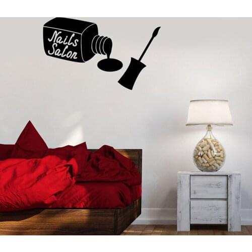 Nail Polish Wall Decal Nails Salon Manicure Beauty Woman Girl Room Interior Decor Door Window Vinyl Stickers Art Wallpaper E491