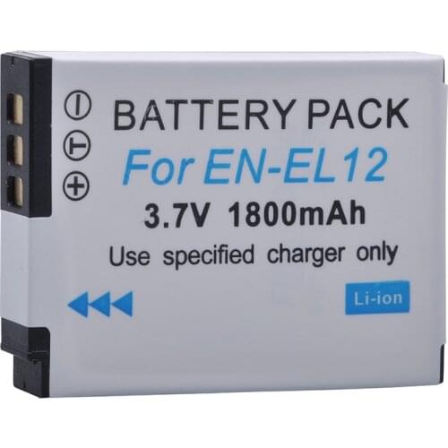 1pc 1800mAH EN-EL12 ENEL12 EN EL12 Li-ion Batteria for Nikon EN-EL12 S8200 S9100 S9200 S9300 P300 P310 AW110 W300 Camera Battery