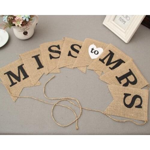 Miss To Mrs Celebrate Sale White Birthday Party Decorations Flag Bunting Hot Heart Photo Prop New Party Decor Garland