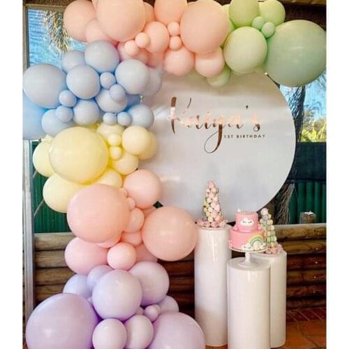 Multicolor Pastel Balloons Garland Kit Wedding Bridal Kids Baby Matte Macaron Rainbow Birthday Party Balloon Backdrop Decoration